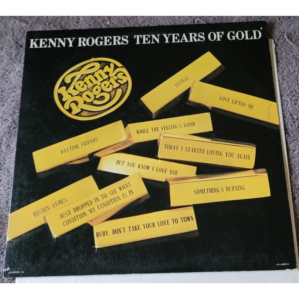 Kenny Rogers Ten Years of Gold Greatest Hits LP Vinyl 1977  LA835‎ H